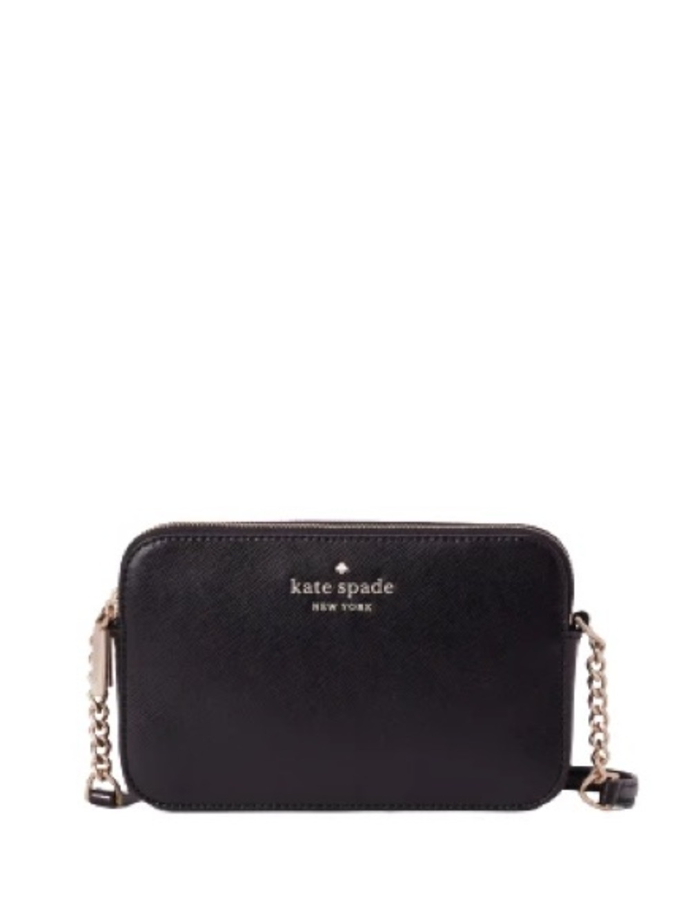 Kate Spade New York Staci Dual Zip Around Crossbody Leather Bag - Black New